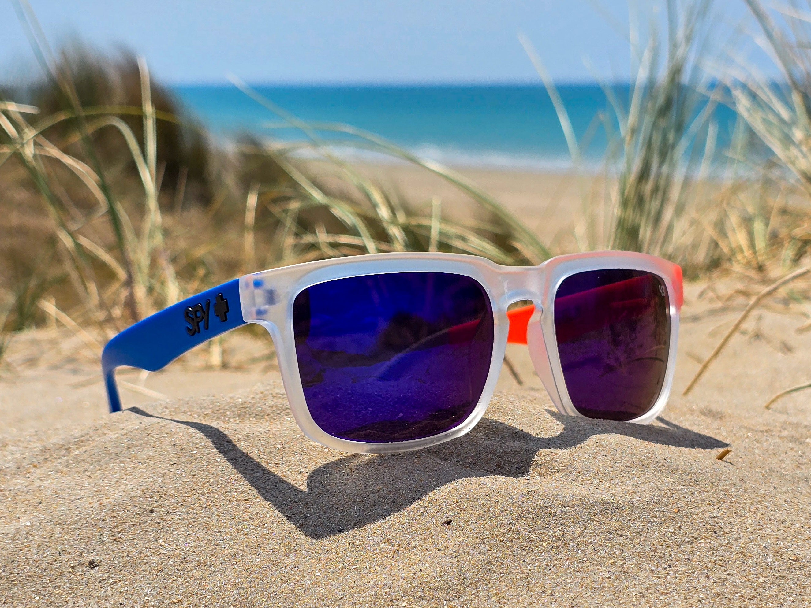 Lunettes de Soleil Homme/Femme  - Monture Multicolore & Bleu - Protection UV