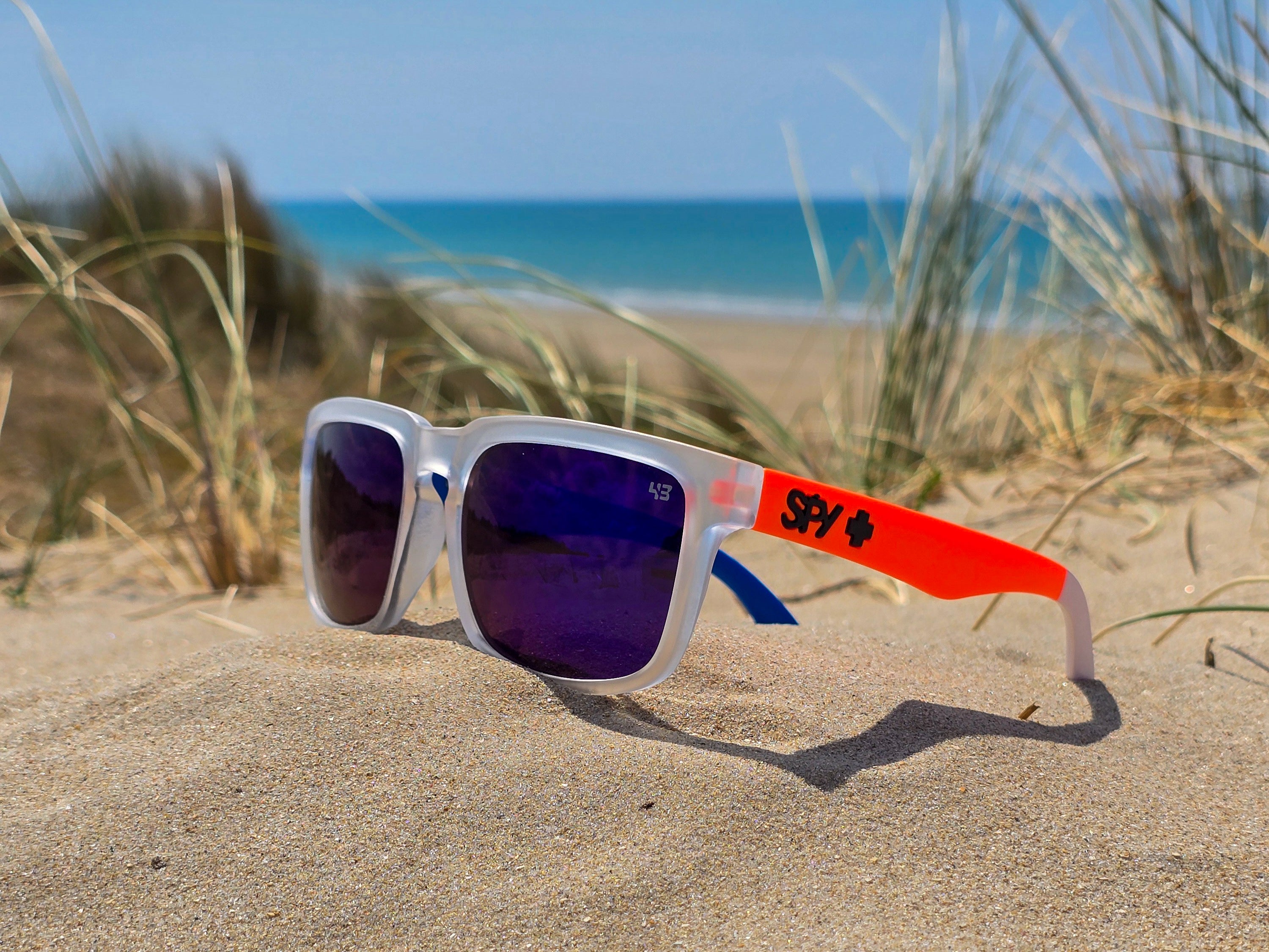 Lunettes de Soleil Homme/Femme  - Monture Multicolore & Bleu - Protection UV
