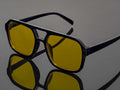 Lunettes Vintage Conduite de Nuit Anti-Éblouissement Jaunes